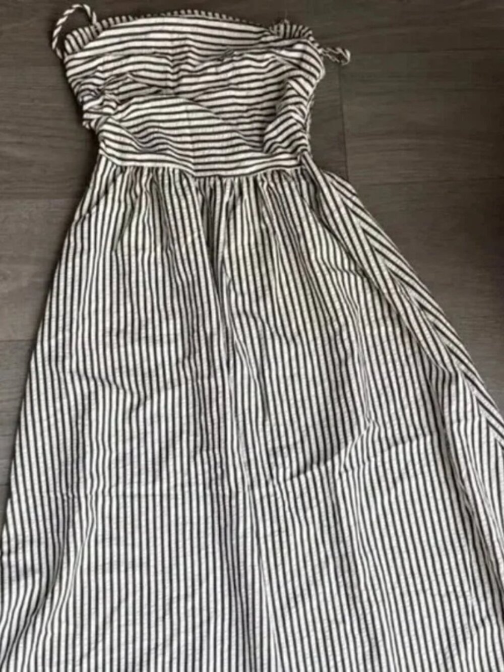 Striped Black & White Maxi Dress - Picture 3 of 5